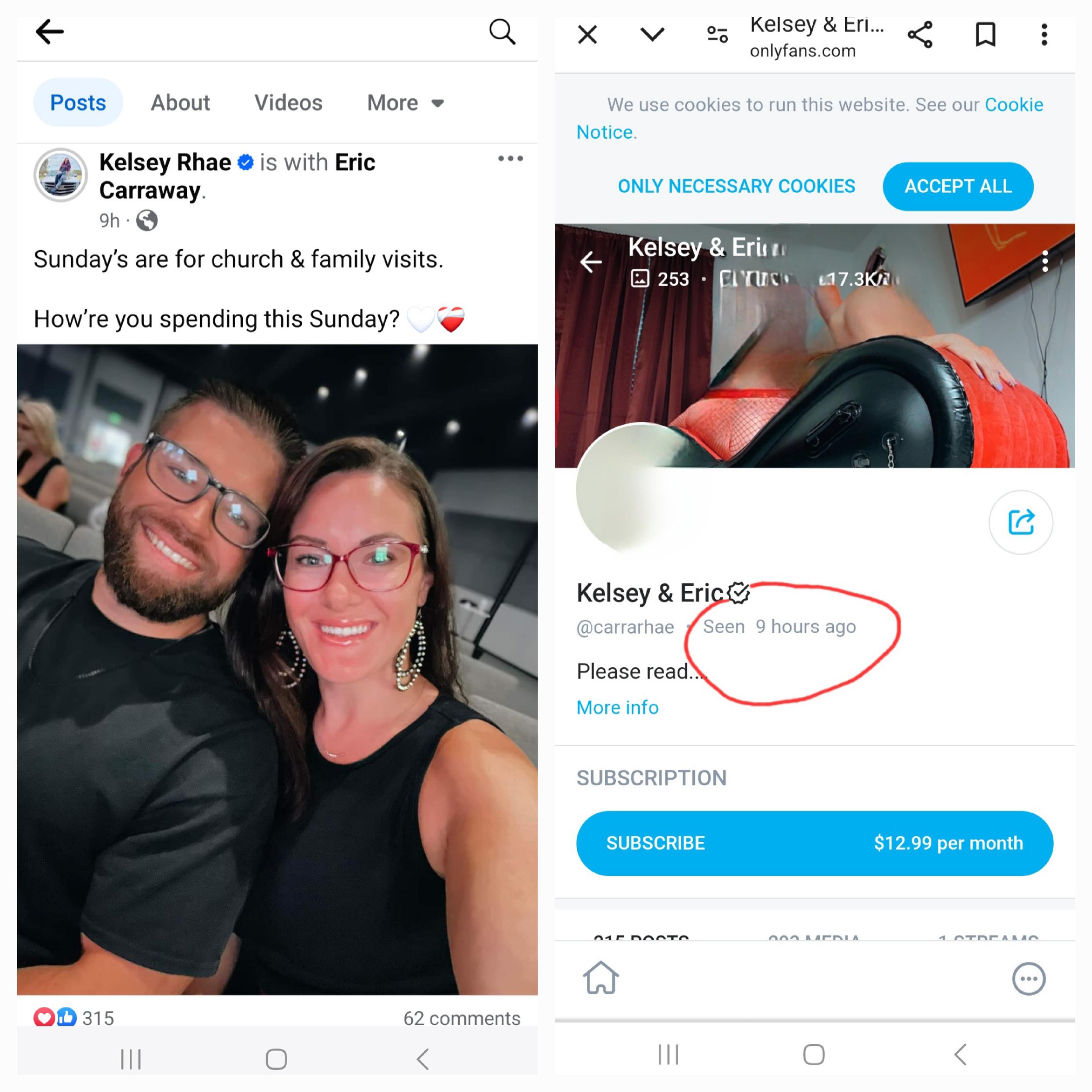 Apparently Sundays are also for Onlyfans. The comments on the Facebook