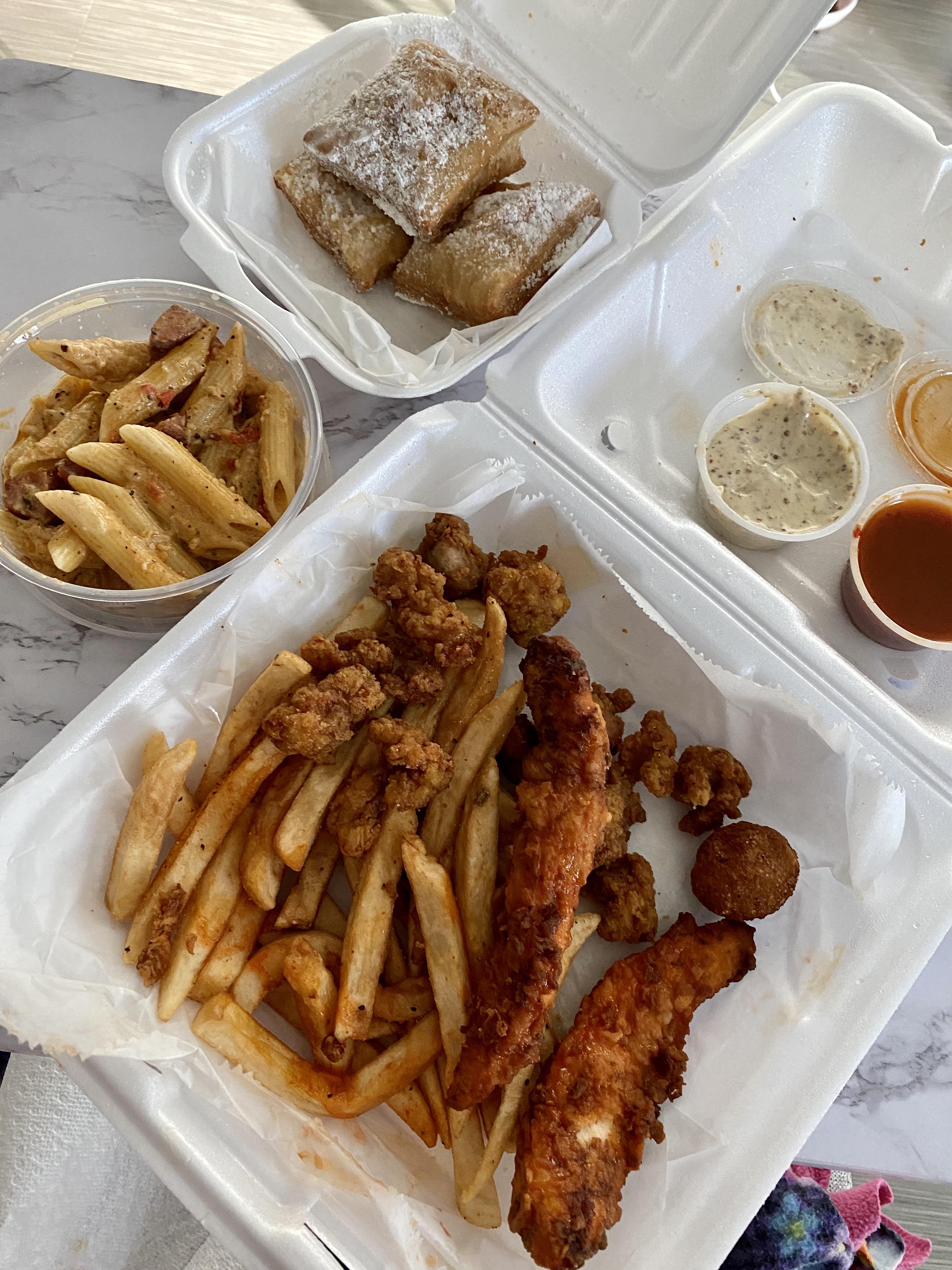 Best Cajun Food In Atlanta Big Easy Grill Cajun chicken & alligator basket with fries, andouille