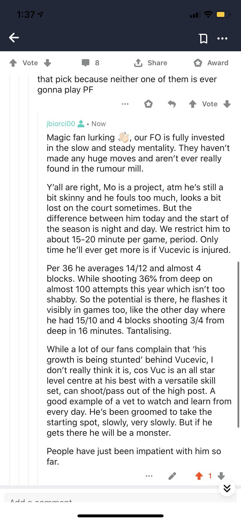 Just did this impromptu writeup about Mo in response to a comment in