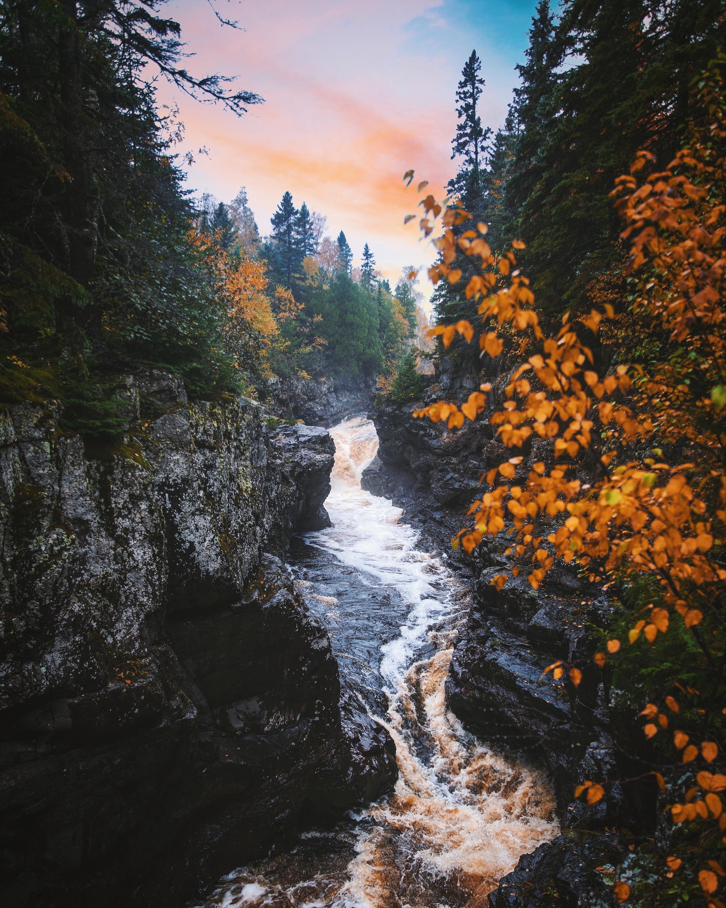 Fall color on the Temperance River. North Shore, MN. [OC][2000x3000