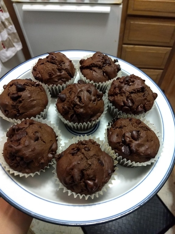 [Homemade] Double Chocolate Chip Muffins r/food