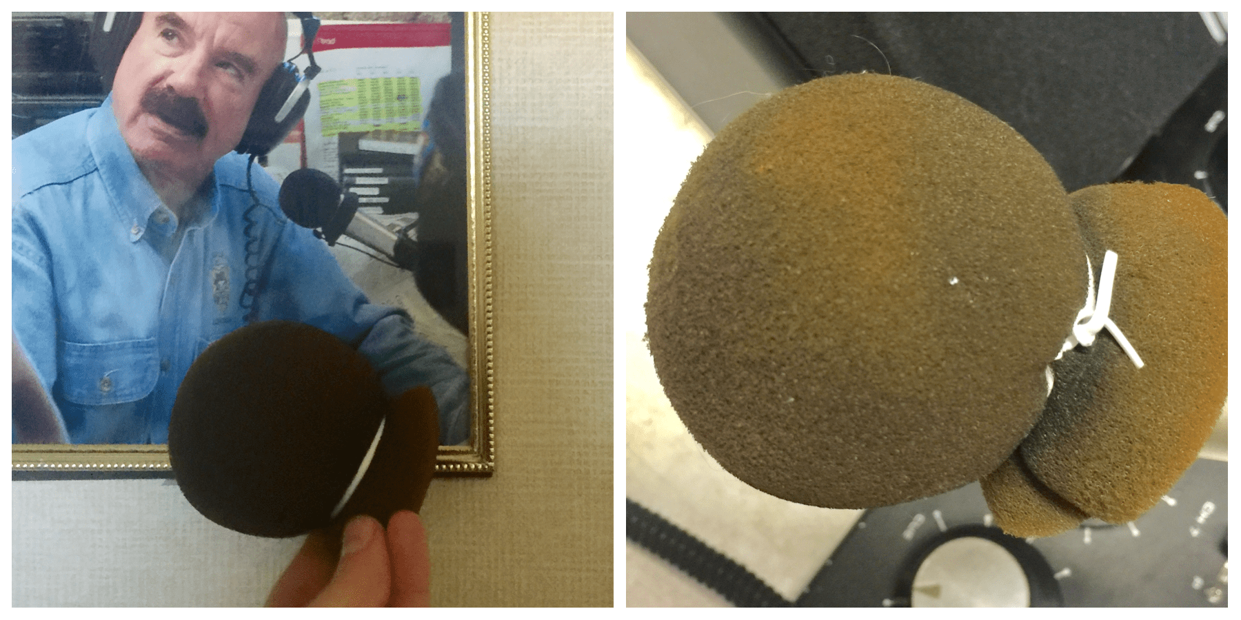 Got a job at a small radio station recently, the windscreen G. Gordon