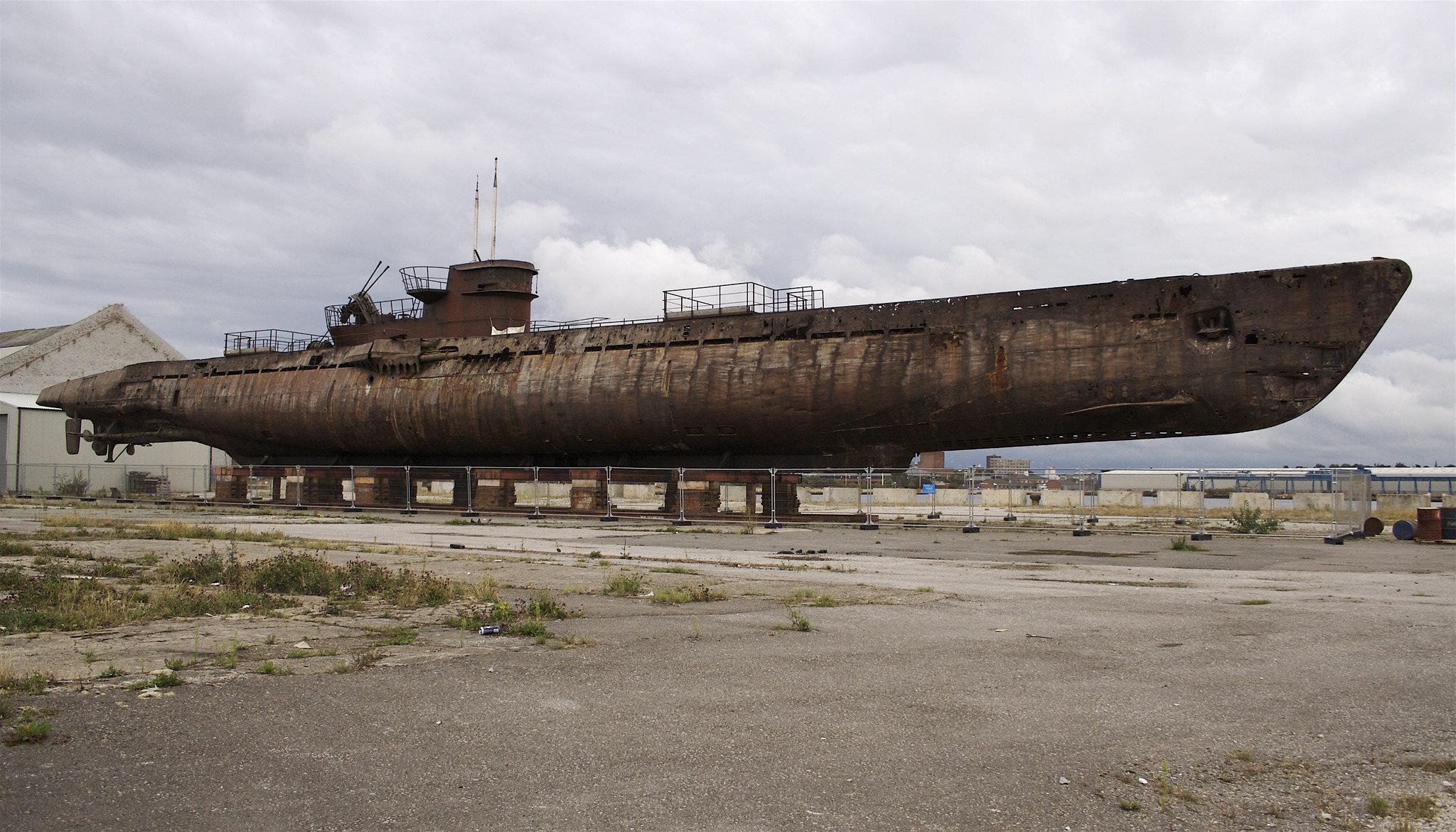 Salvaged German submarine U534 at Birkenhead, England, 2006 [2048x1170
