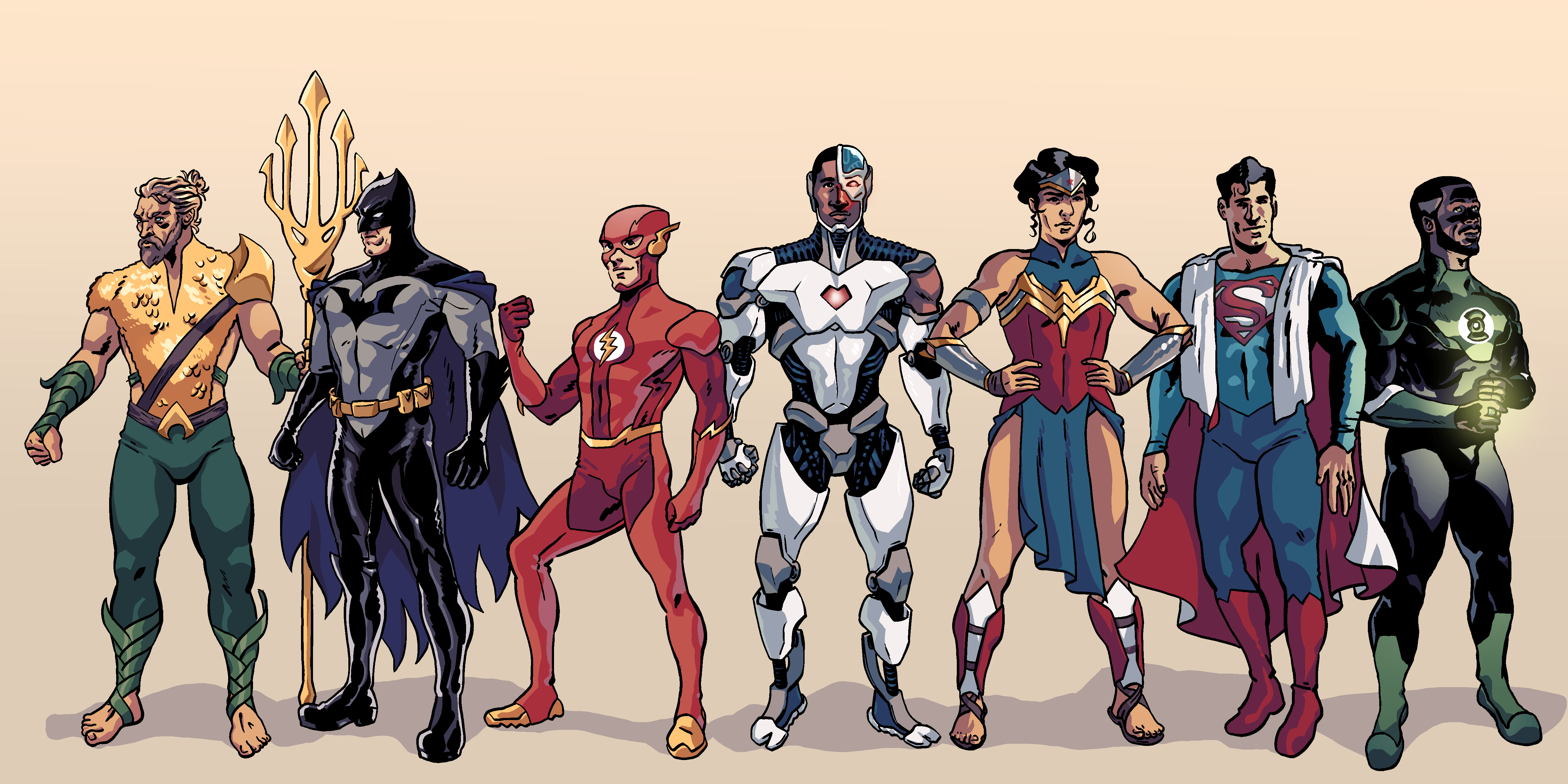 [Fan Art] Some costume redesigns I made for the Justice League. Let me