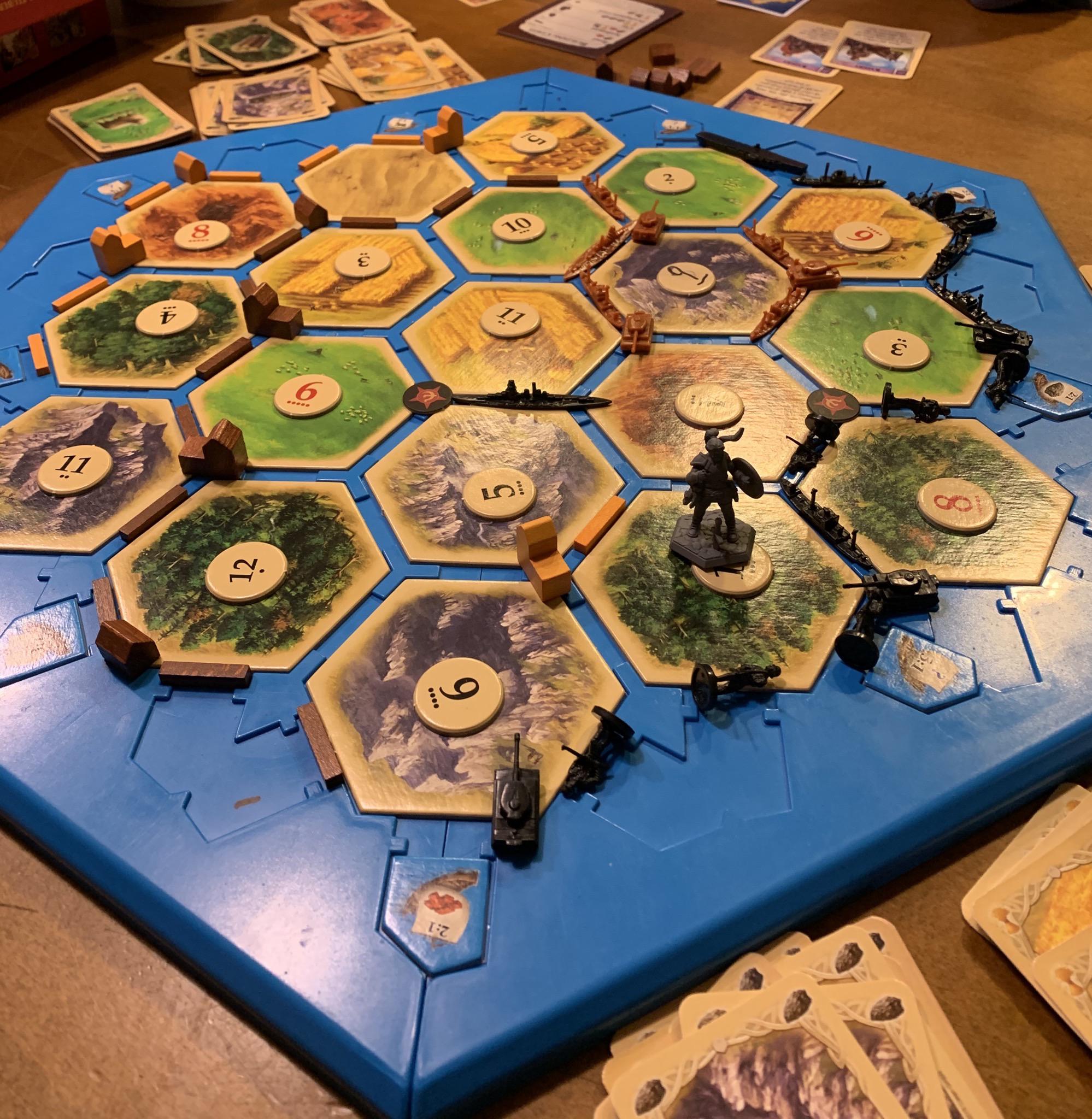 The black army from Risk won our Catan game r/Catan