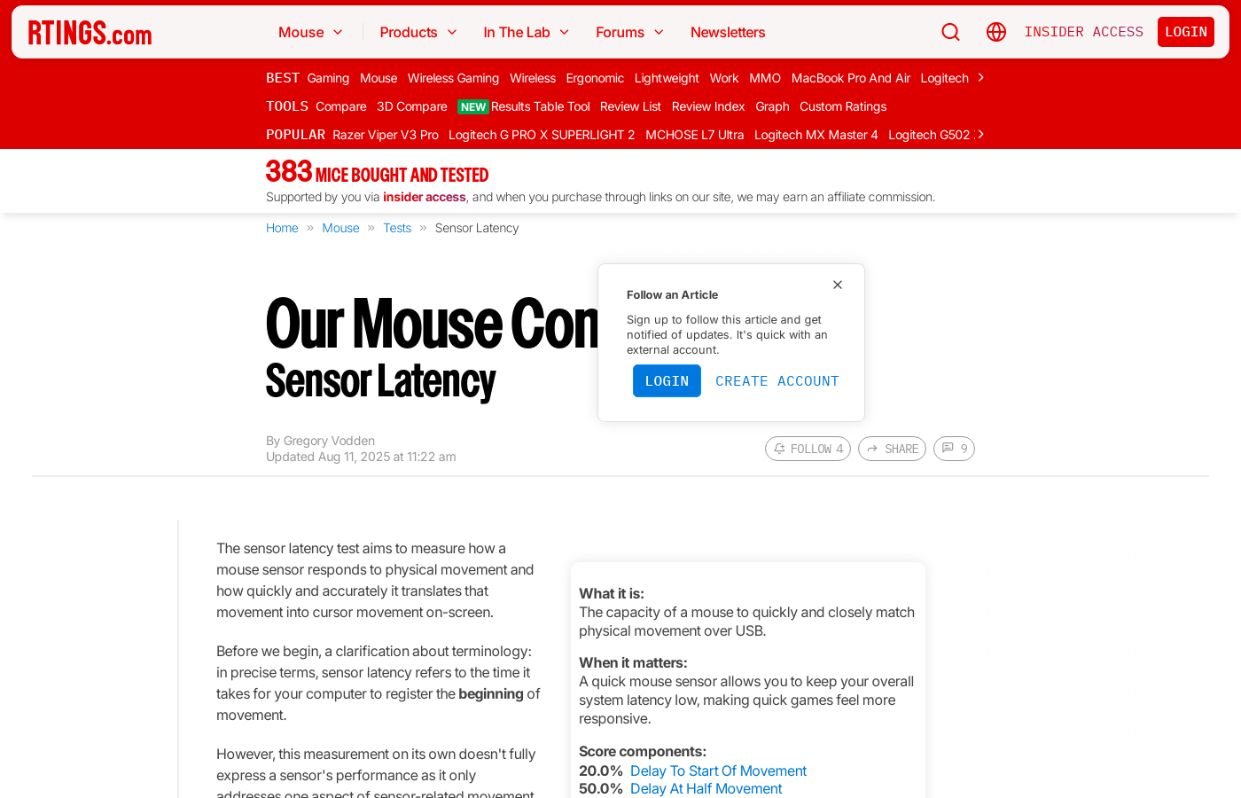 Our Mouse Control Tests Sensor Latency