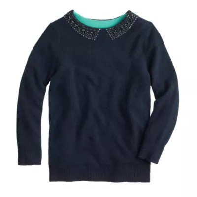 Collection cashmere jeweledcollar sweater J.Crew