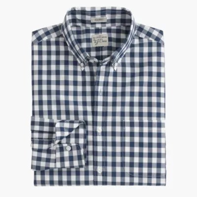 Tall Secret Wash Shirt In Faded Gingham Men's Shirts J.Crew
