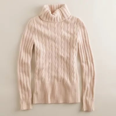 Cambridge cable ribbed turtleneck sweater J.Crew