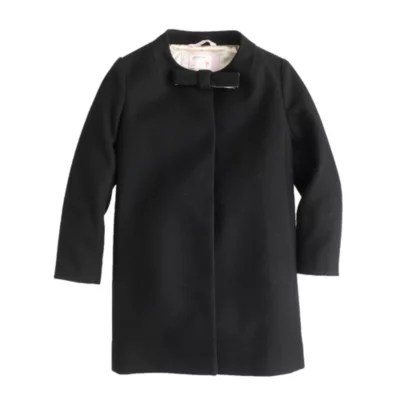 Girls' woolcashmere bow coat J.Crew