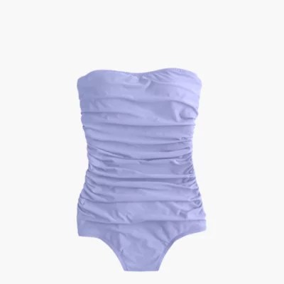 Ruched Bandeau OnePiece Swimsuit Women's Swim J.Crew