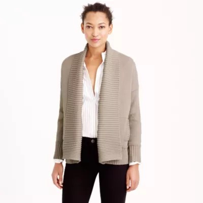 Petite chunky trim open cardigan sweater J.Crew