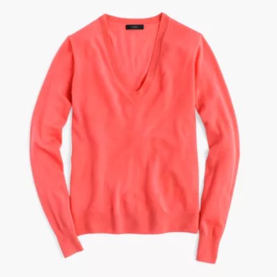 Italian Featherweight Cashmere Classic VNeck Sweater Women's