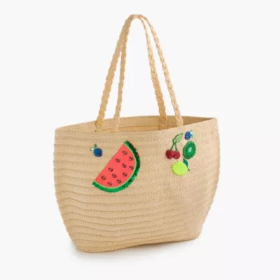 Girls' straw tote bag Girl totes J.Crew