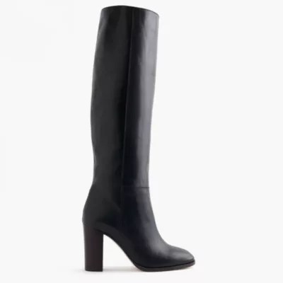 HighHeel Knee Boots In Leather Women's Boots J.Crew