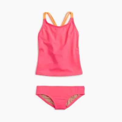 Girls' Tankini Set in Neon Girls' Swimwear J.Crew