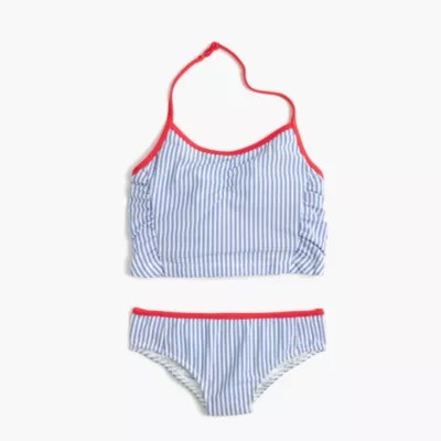 Girls' Tankini Set in Seersucker Girls' Swimwear J.Crew