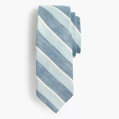 SilkLinen Tie in Stripe Men's Ties J.Crew