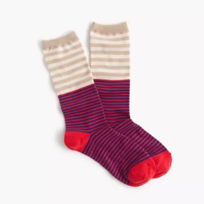 Trouser socks in colorblock stripe Women socks & tights J.Crew