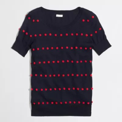 Factory elbowsleeve sweater in textured dot FactoryWomen Pullovers