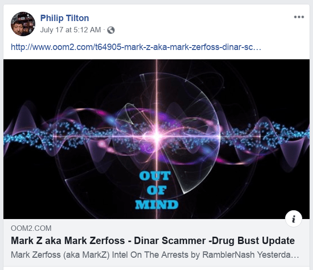 Mark Z aka Mark Zerfoss Dinar Scammer Drug Bust Update