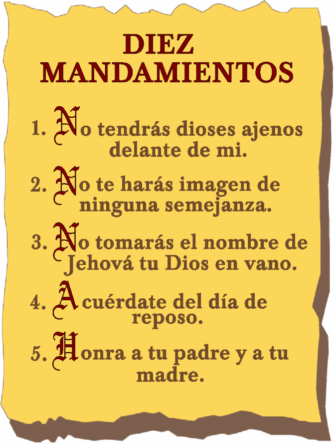 LOS DIEZ MANDAMIENTOS para memorizar