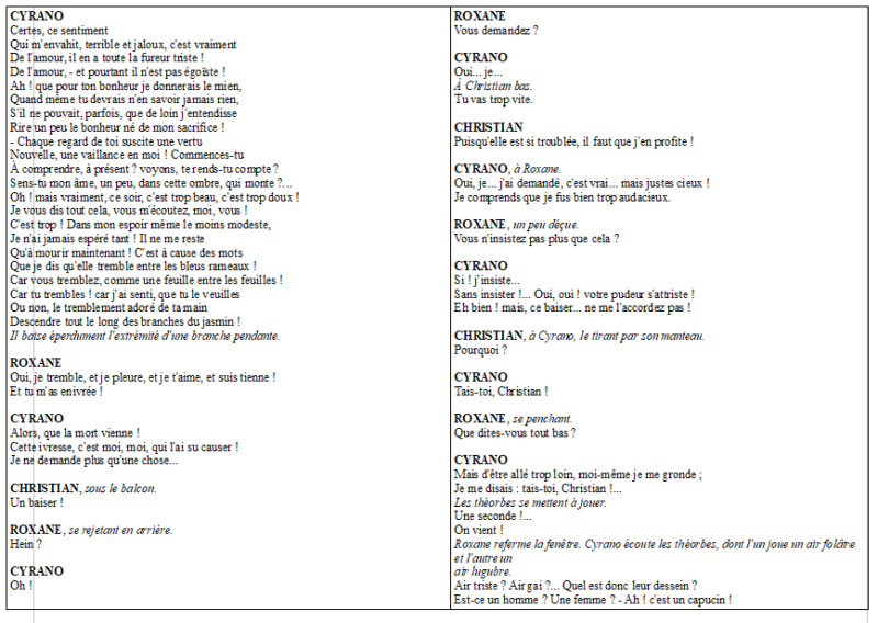 4èmes Texte de Cyrano Le balcon