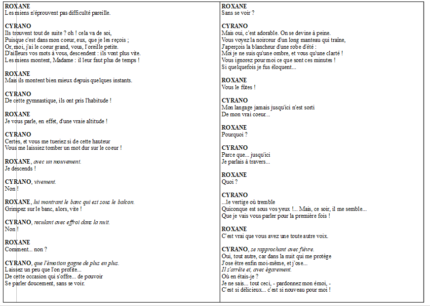 4èmes Texte de Cyrano Le balcon