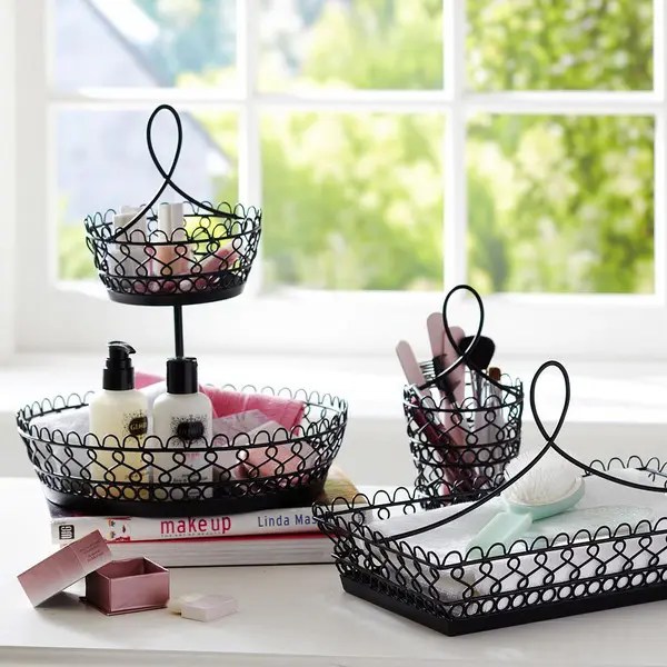 Picture Of Makeup Storage In Tabletop Containers