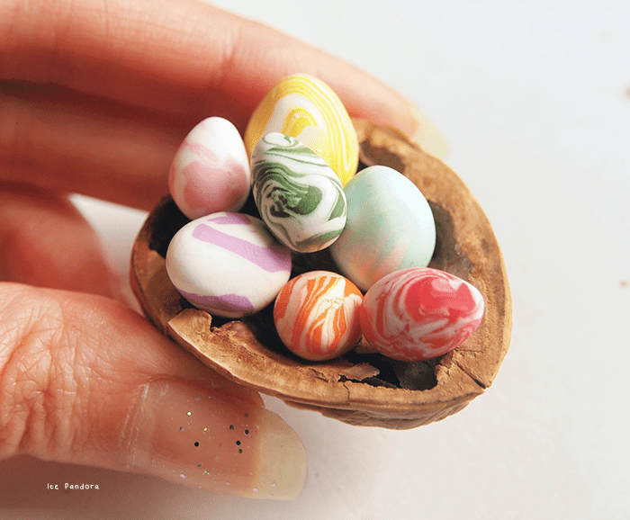Picture Of Tiny Diy Marble Clay Eggs For Easter