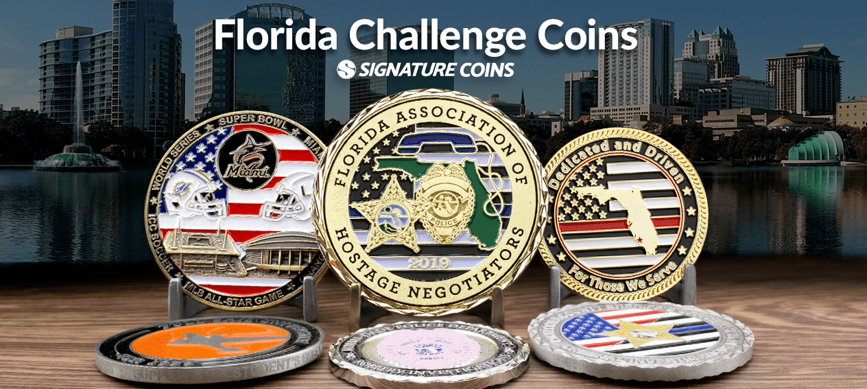 Custom Florida Challenge Coins Signature Coins