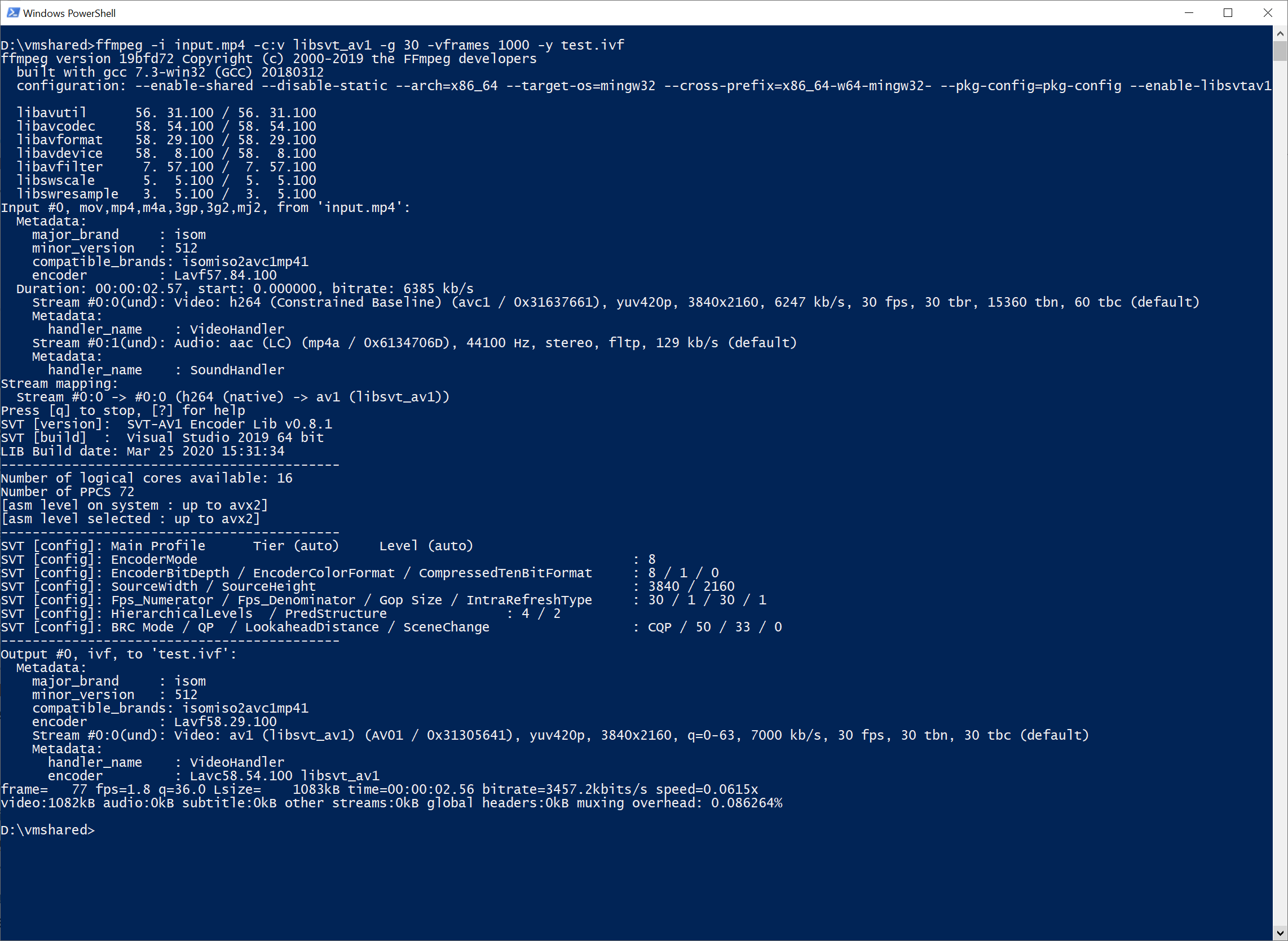 FFMPEG with svtav1 AV1