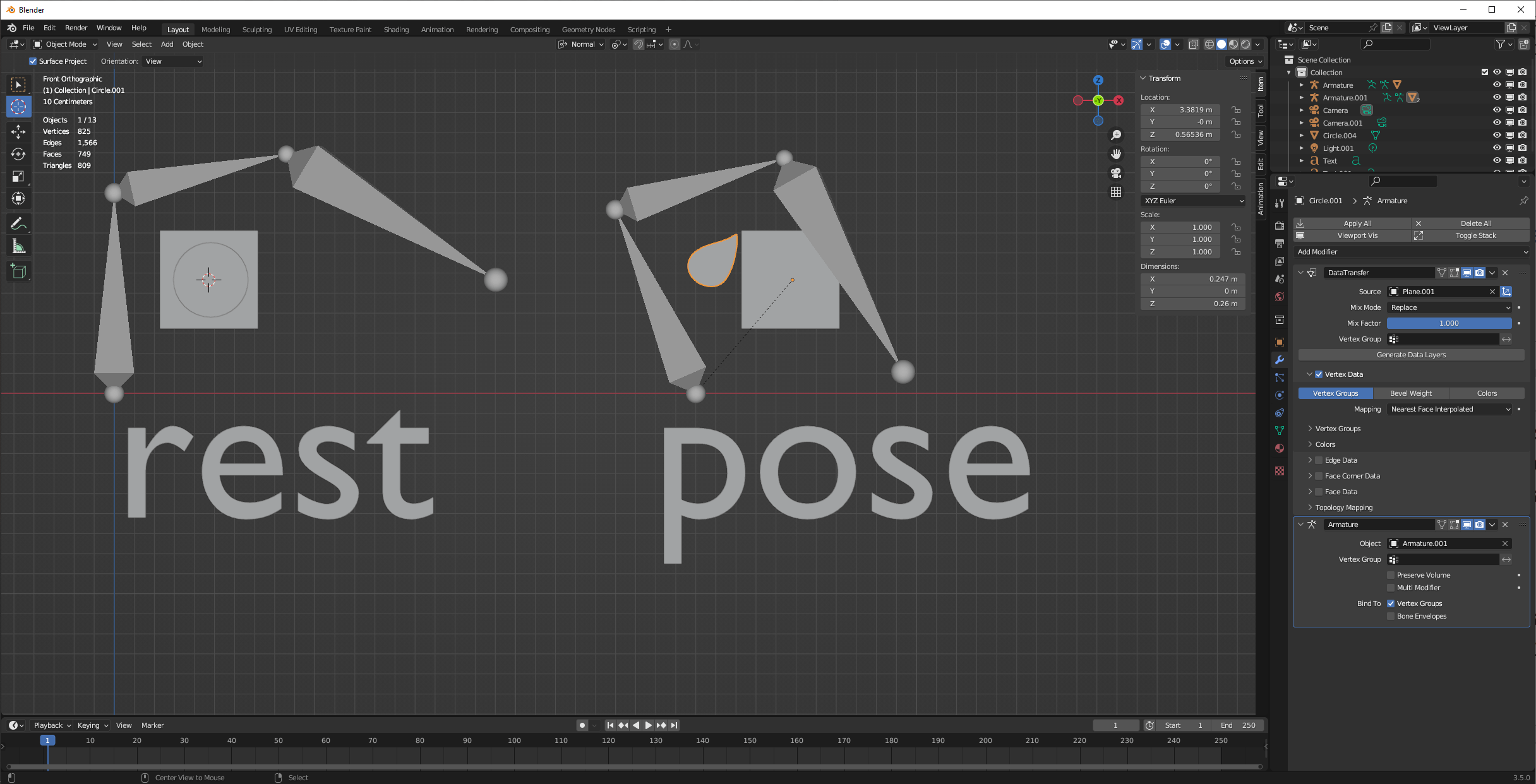 vertex groups parenting linked duplicates of a mesh to an armature