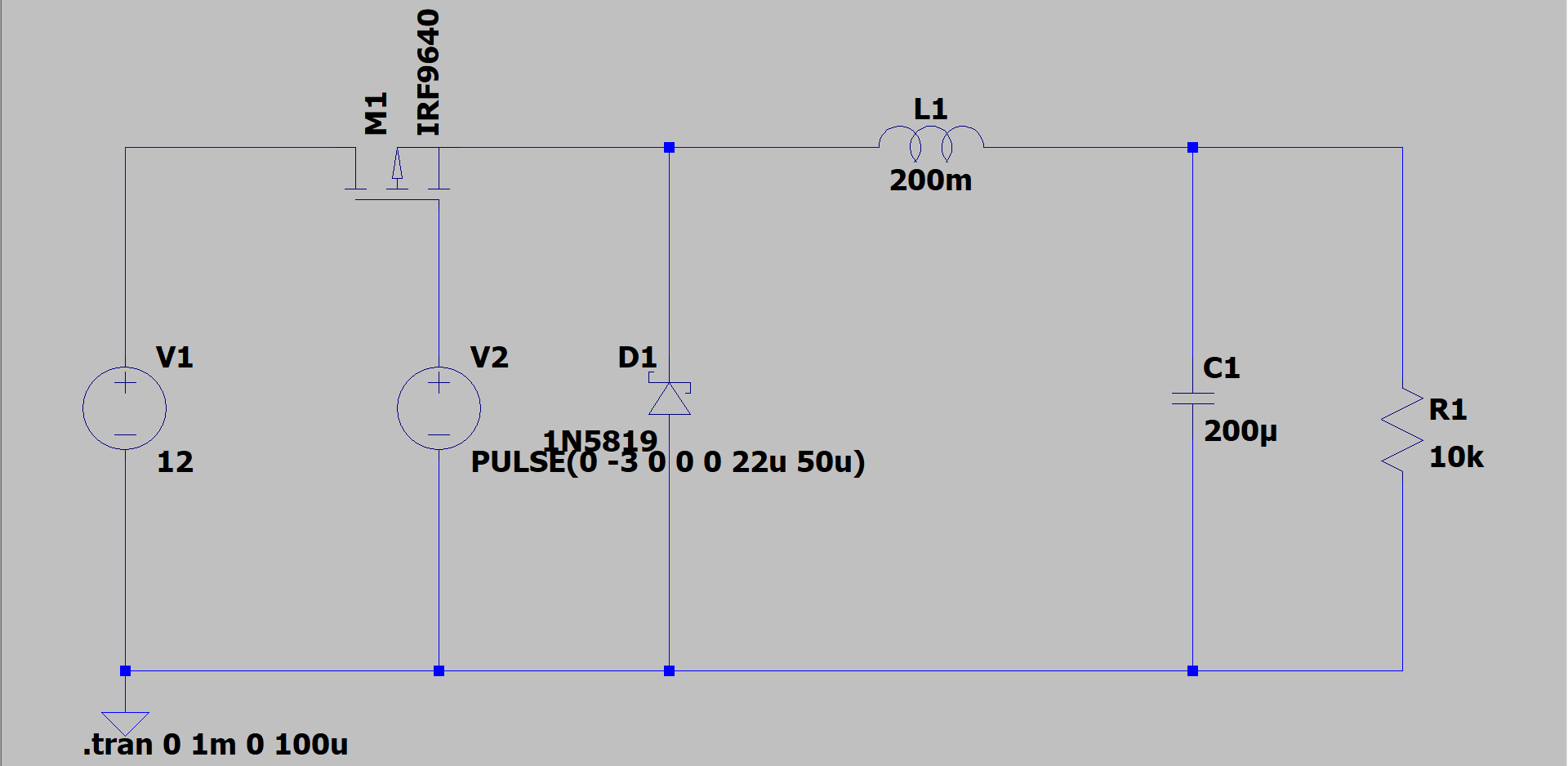 circuit design LTspice simulation of buck converter Electrical