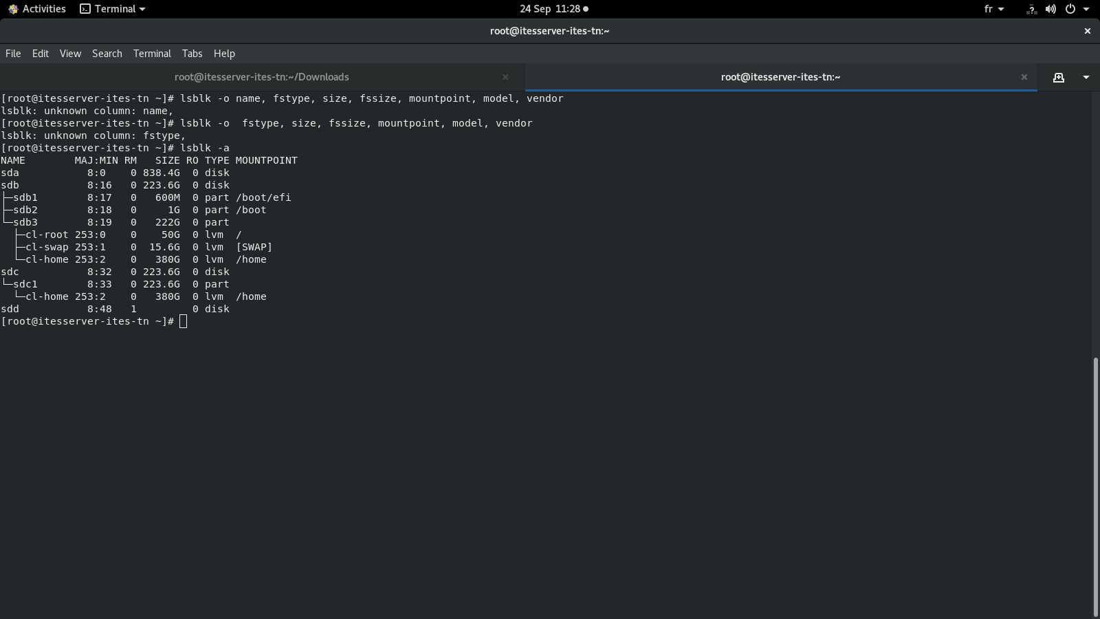 centos How to extend disk space in the current partition (with