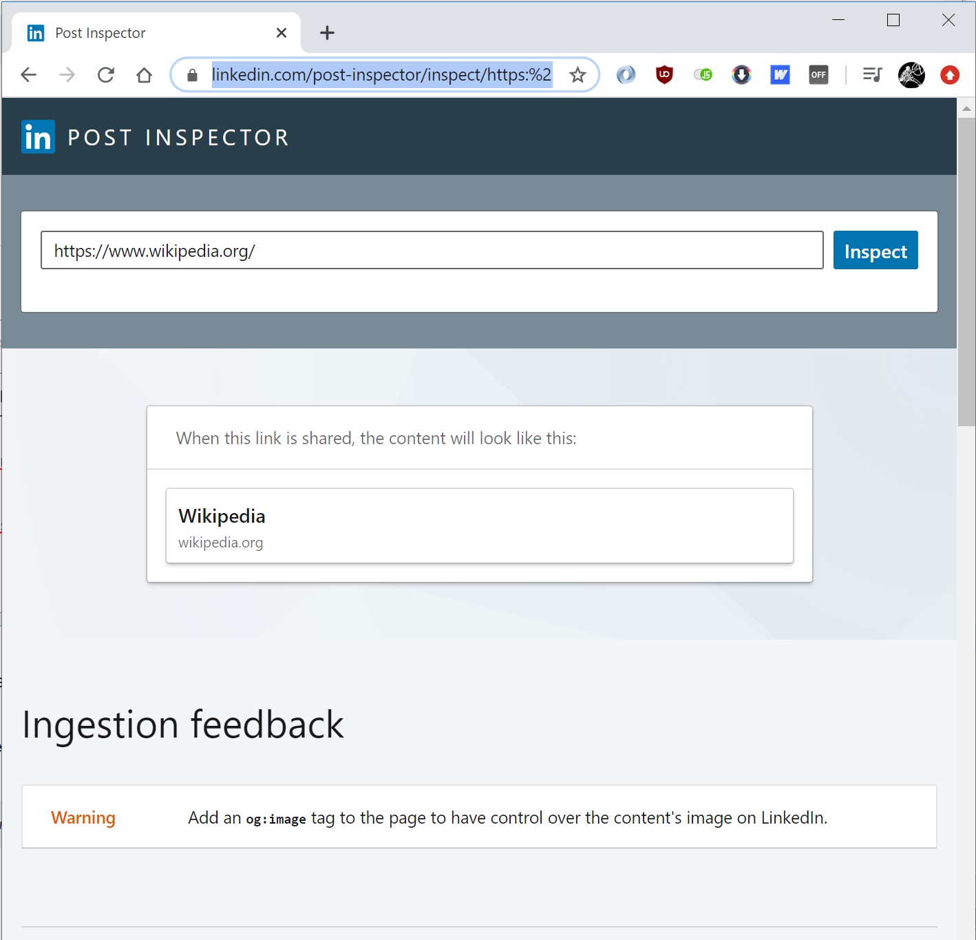 user interface Why does my Linkedin share button not work? Stack Overflow