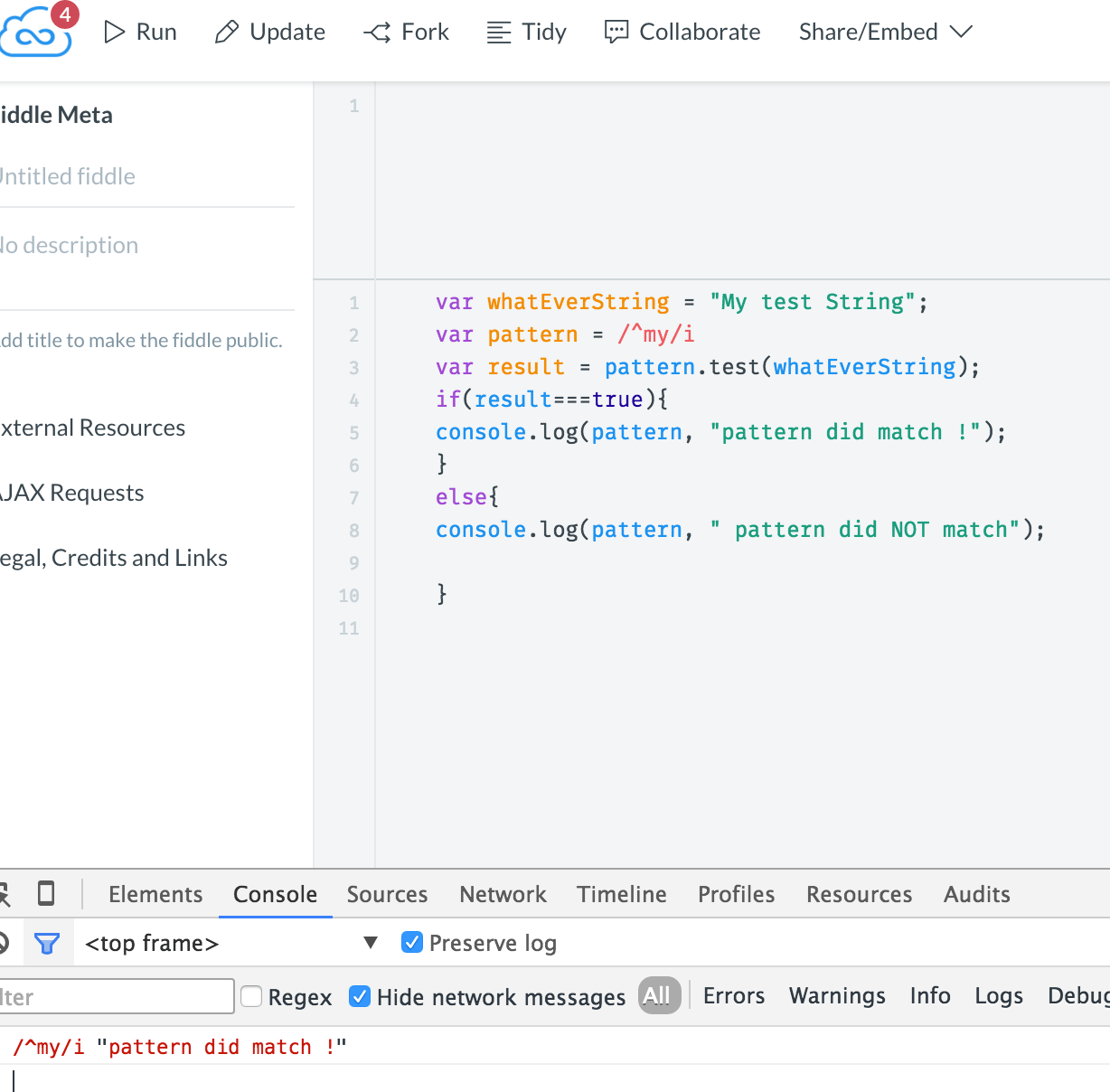 javascript Regex to check whether string starts with, ignoring case
