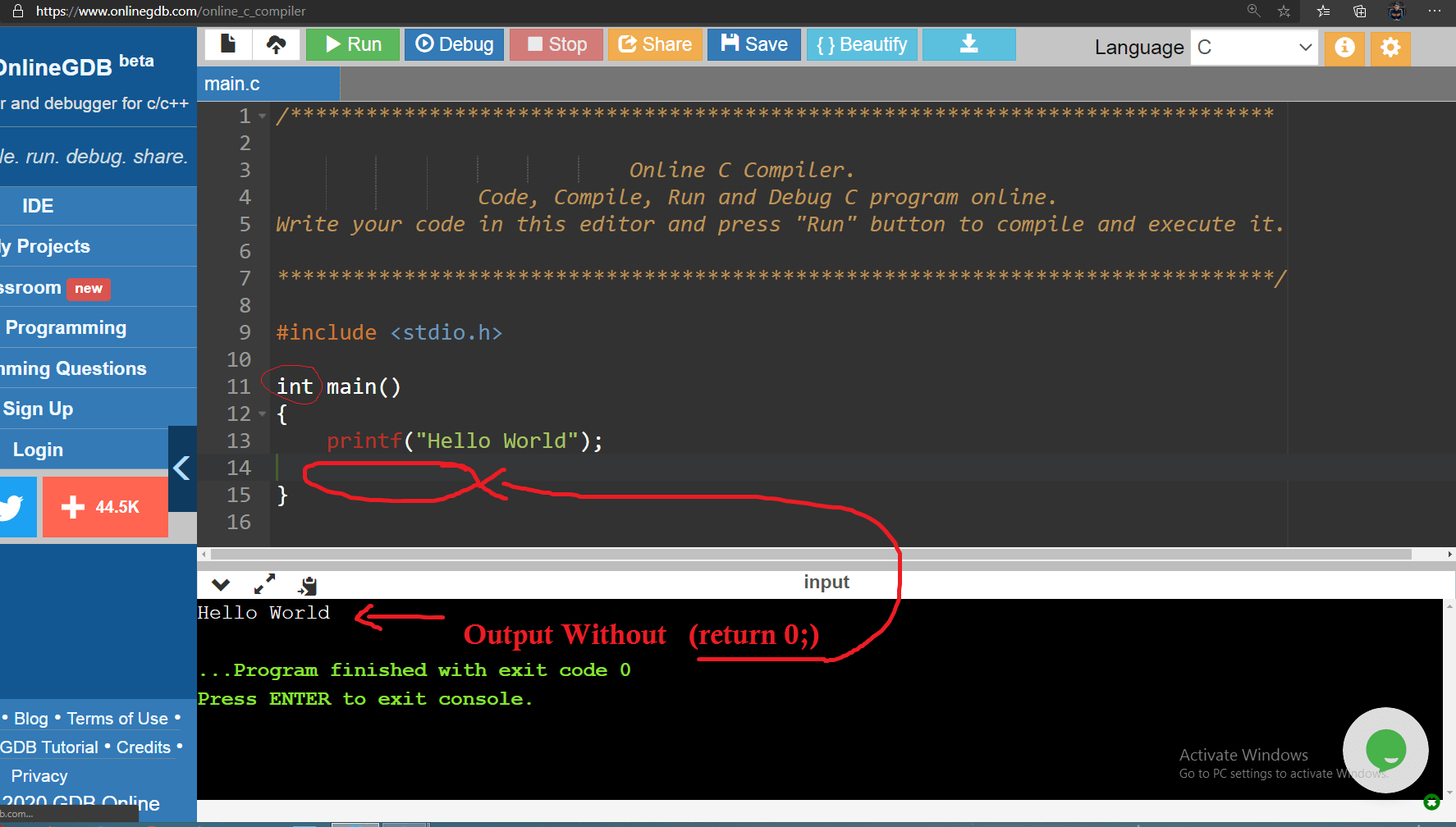 What will happen if I don't use return 0; In C Stack Overflow