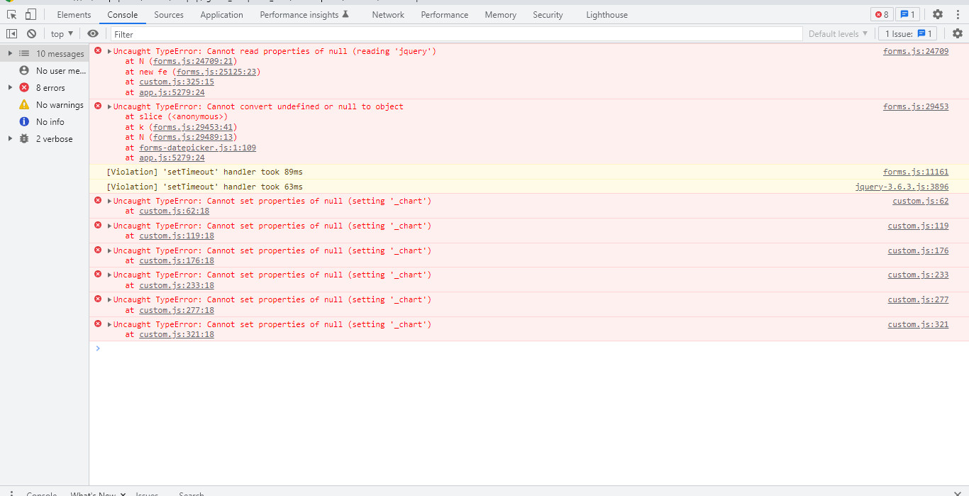 javascript Uncaught TypeError Cannot read properties of null