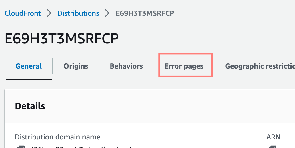 amazon web services CloudFront + S3 site "The specified key does