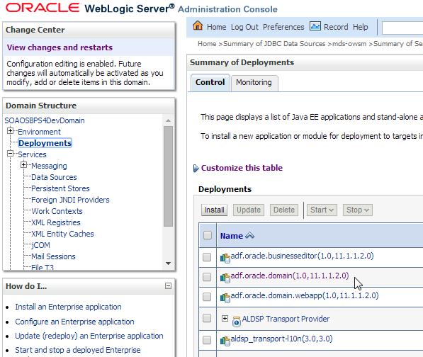 oracle logic Server Exception weblogic.management