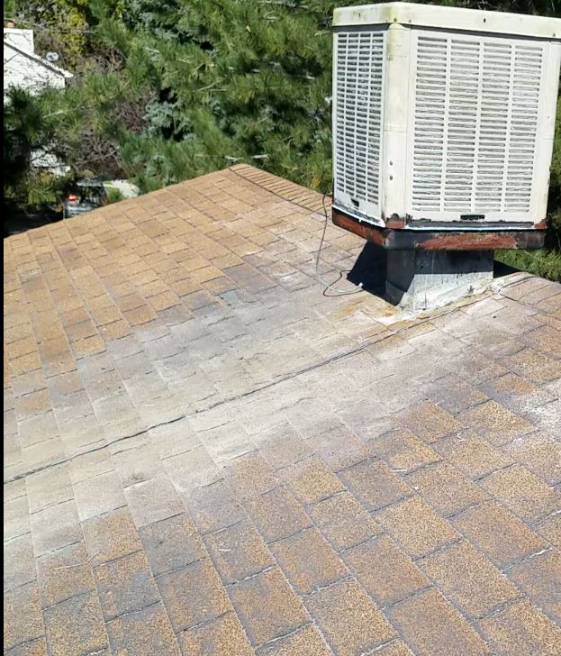 How to get rid of hard water stains on the roof from an evaporative