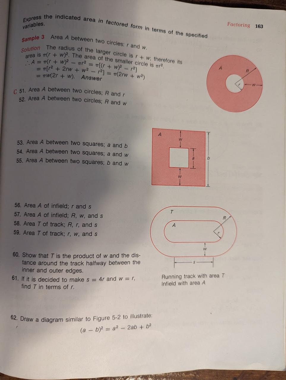 algebra precalculus Distance Halfway Around Track Between Inner and