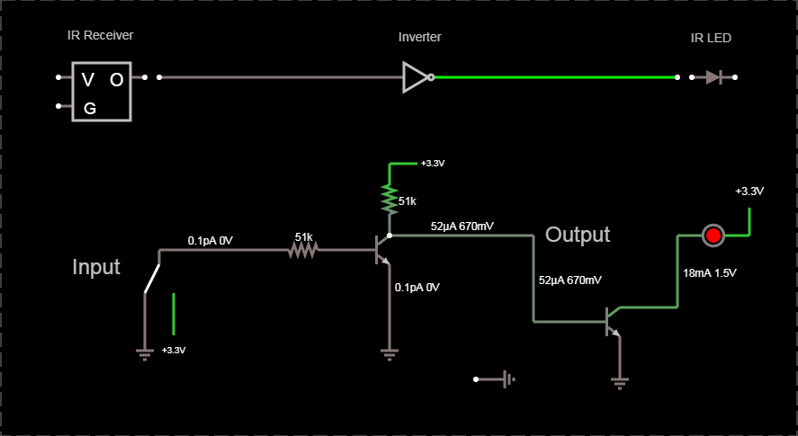 infrared - IR LED won't turn on, but white LED will in IR repeater
