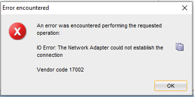 oracle database - What is the cause of this problem &ldquo;IO Error: The 
