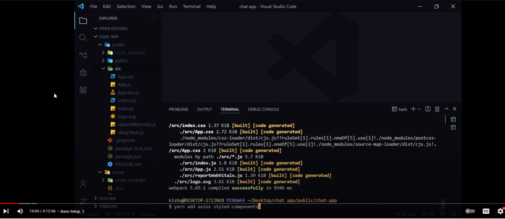 javascript How can I type in the terminal after the process of "yarn start"? Stack Overflow