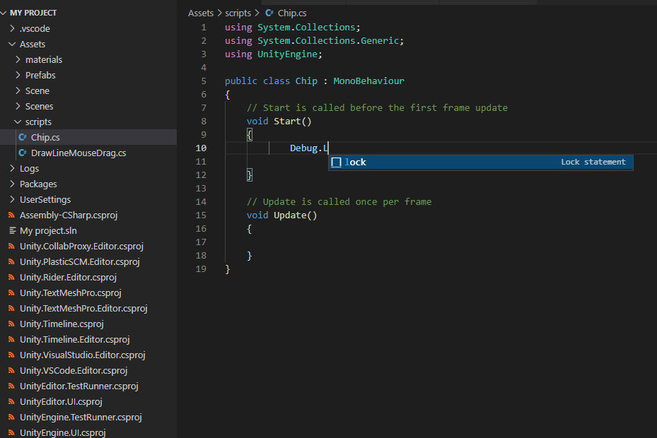 c# - VSCode Unity Cant get working suggestion (even Debug.Log isnt 