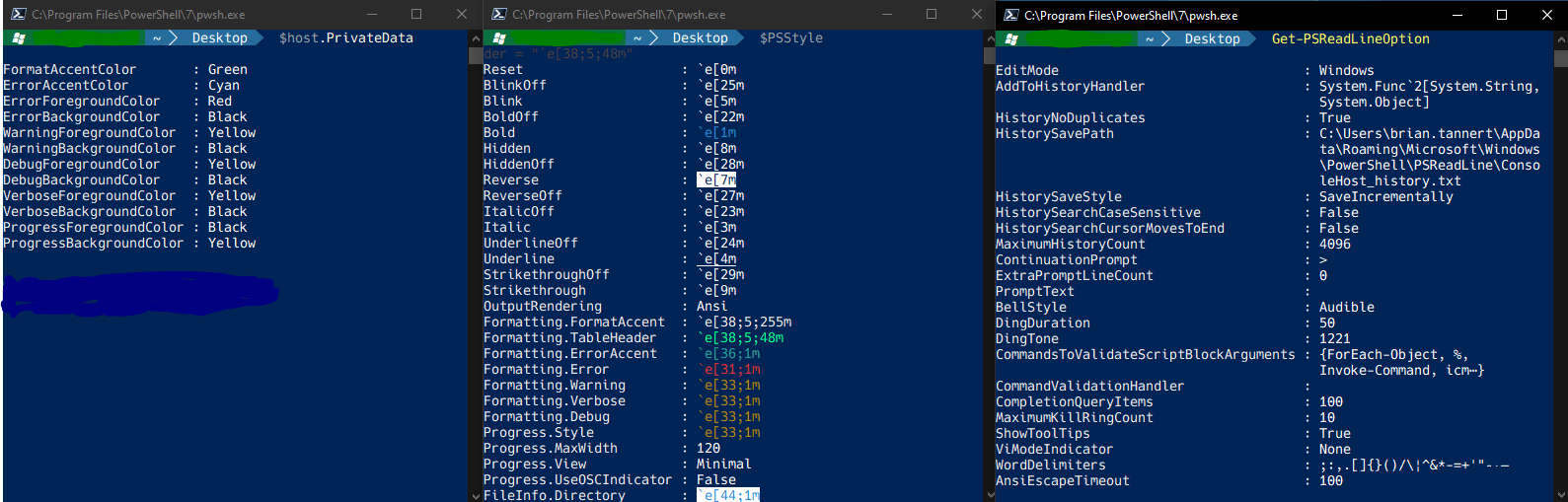 Changing PowerShell 7.2.2 color scheme to the default PowerShell 5.1