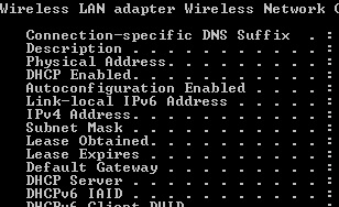 How to find my DHCP server IP address via a command prompt in 