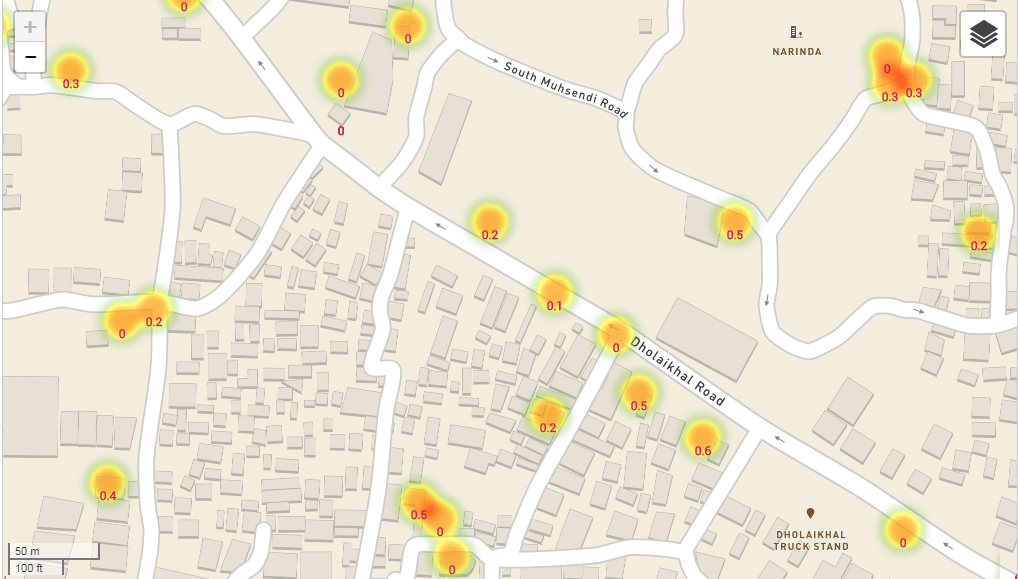 Intensity Wise Gradient is not working in leaflet.heat Geographic